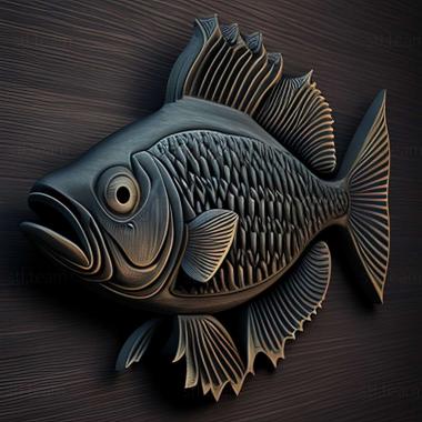 3D model Black barbus fish (STL)